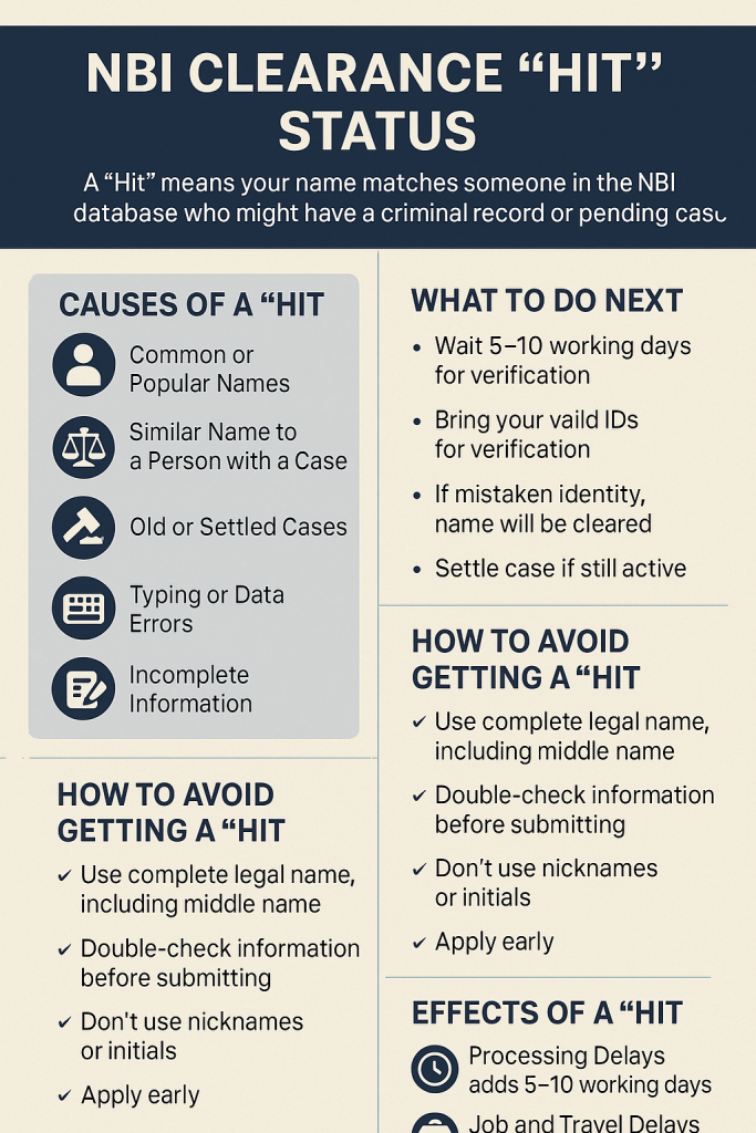 Hit status in NBI Clearance