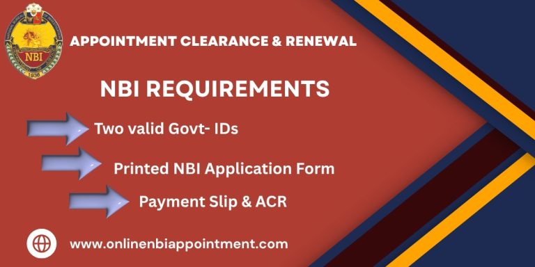 NBI Appointment Requirements