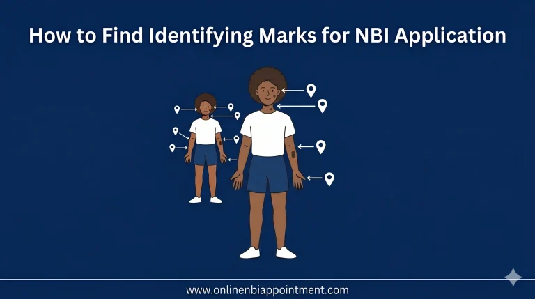 how to find identifying marks for NBI Application 2026