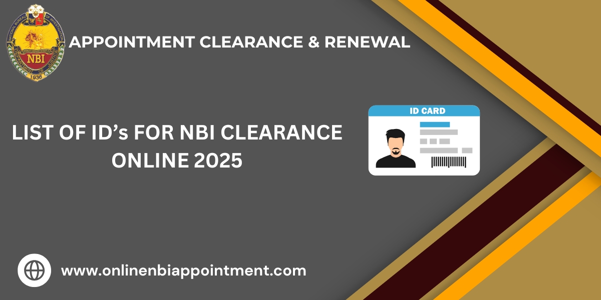 List of ID's for NBI Clearance in 2025